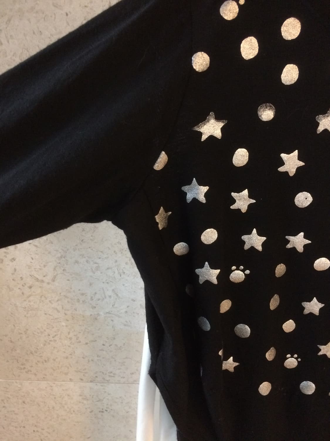 츠모리 차사토 도트 별 고양이 발자국 가오리핏 롱슬리브 긴팔 티셔츠 상품이미지4