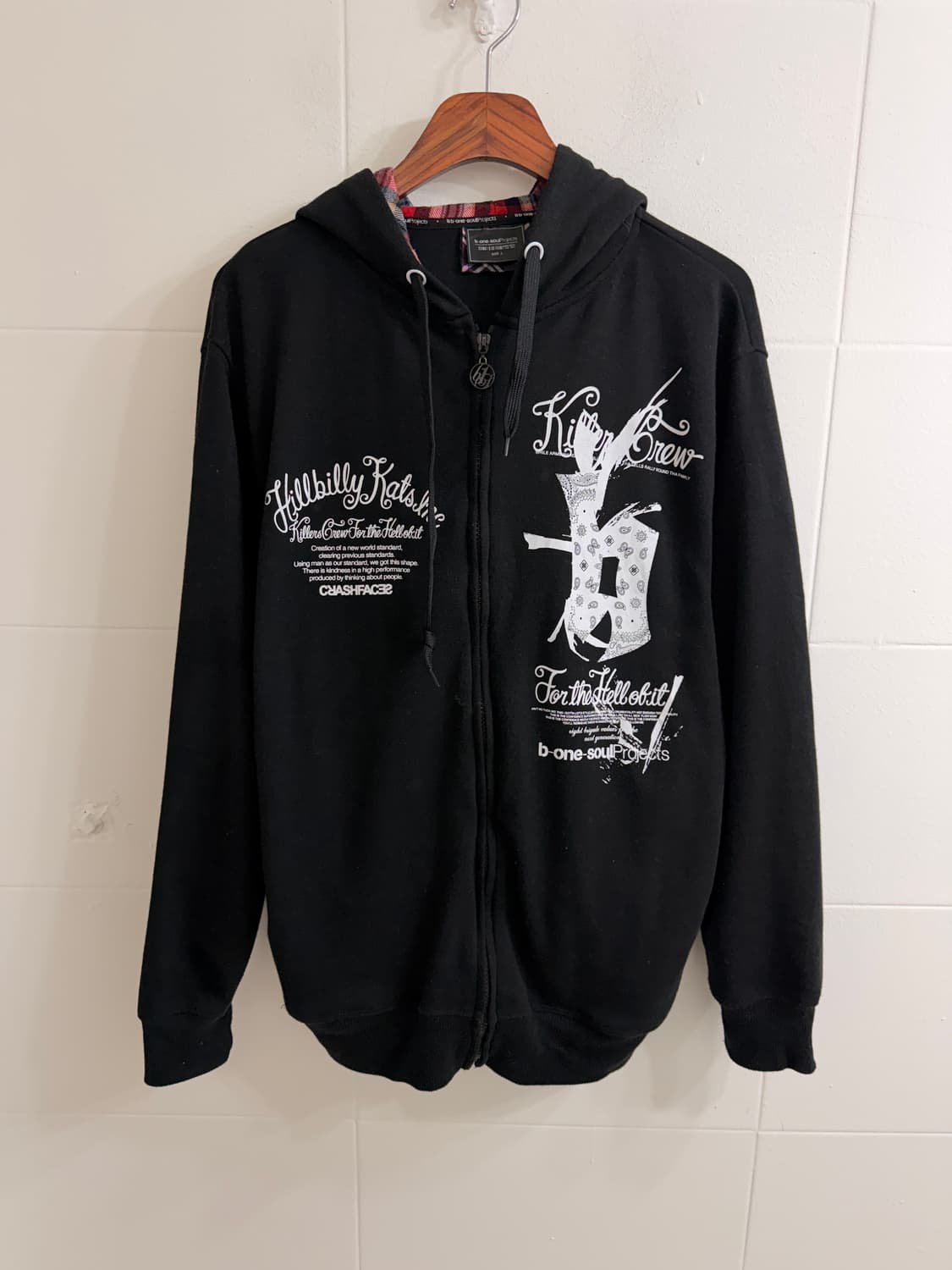 펑크 블랙 레드 자켓 후드집업 상의 세트 상품이미지8