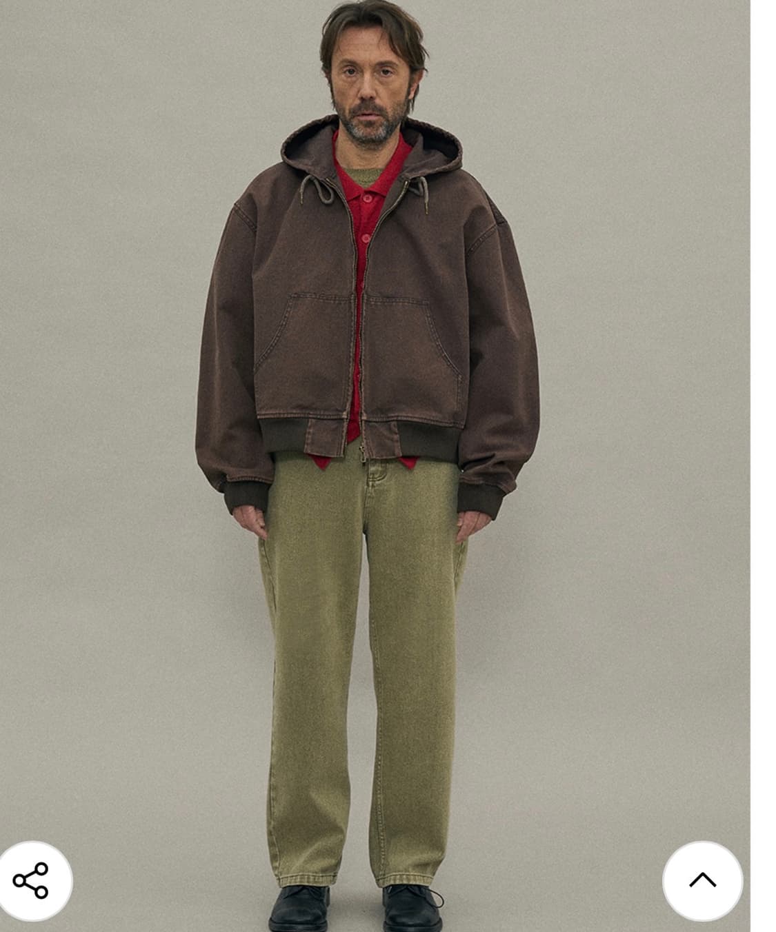 파르티멘토 VTG 워크 후드 집업 브라운 L 상품이미지3