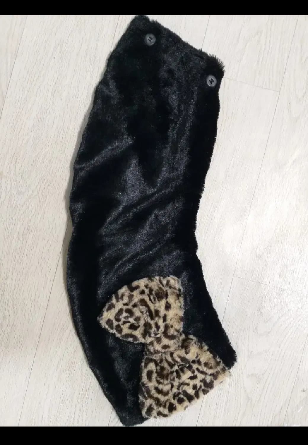 빈티지 호피 레오파드 리본목도리 머플러 오네라떼갸루 y2k 대장 상품이미지3