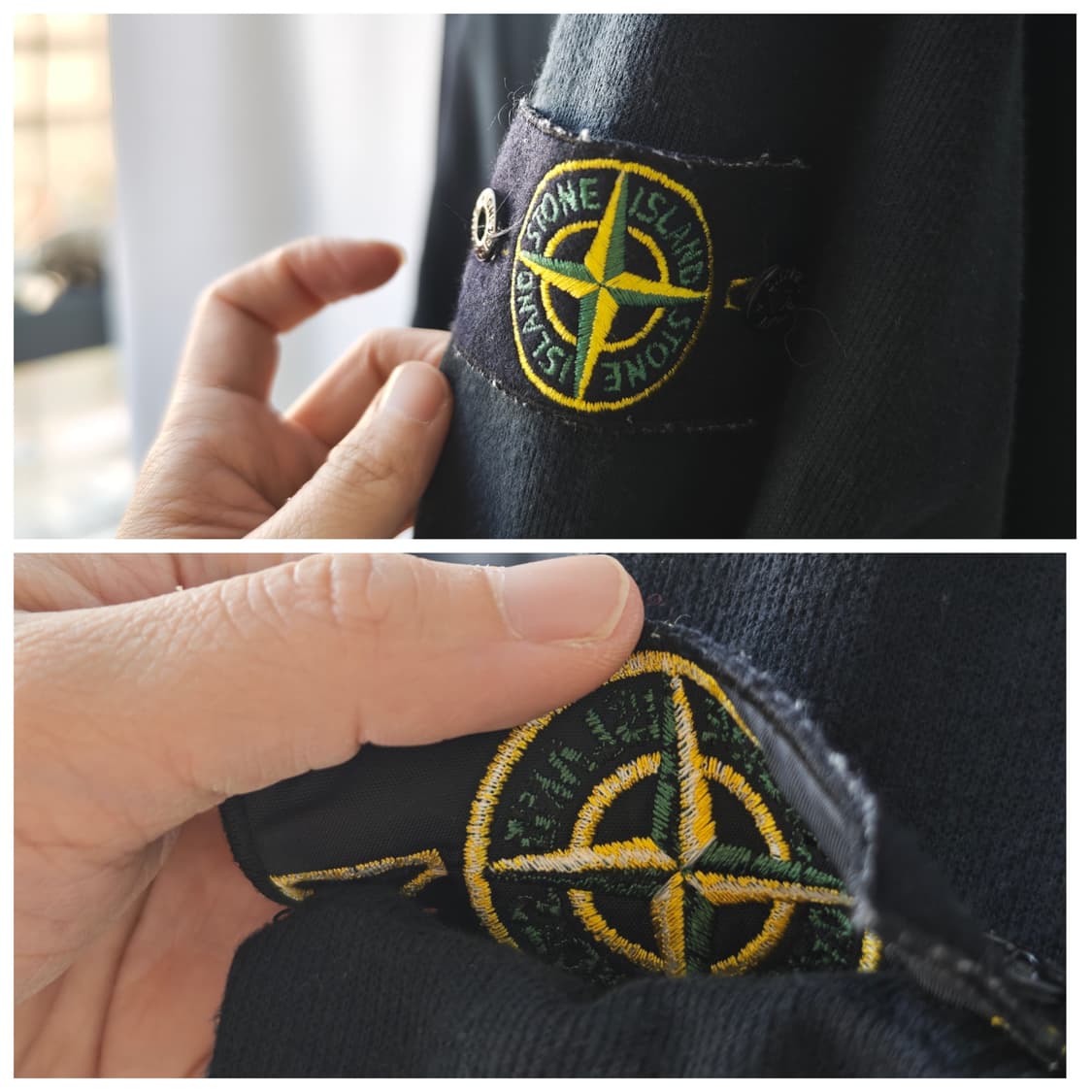 스톤아일랜드 와펜 코튼 후드 집업 블랙 M 상품이미지8