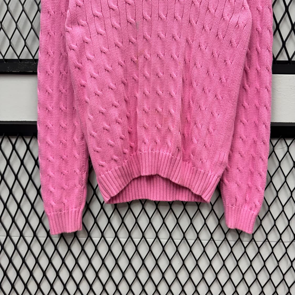 폴로 랄프로렌 케이블 니트 화이트 포니 포인트 라이트핑크 상품이미지4