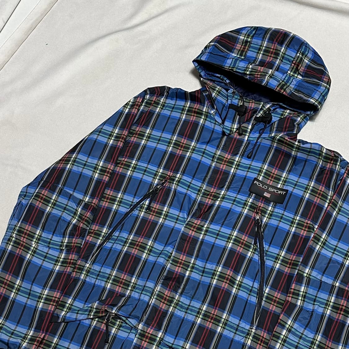 100 폴로 스포츠 체크 윈드브레이커 바람막이 상품이미지1