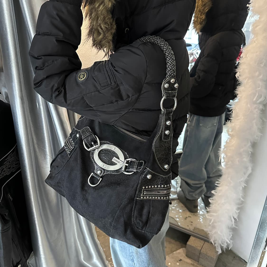 00s 빈티지 게스 XL 빅 버클백 상품이미지5