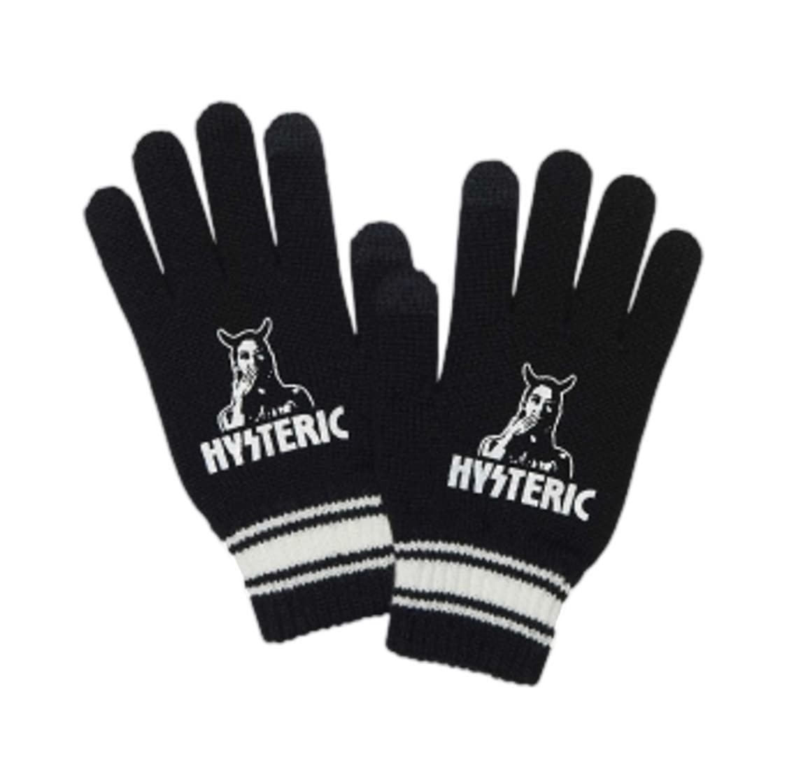 히스테릭 글래머 스피크 노 이블 니트 글러브 블랙 상품이미지1