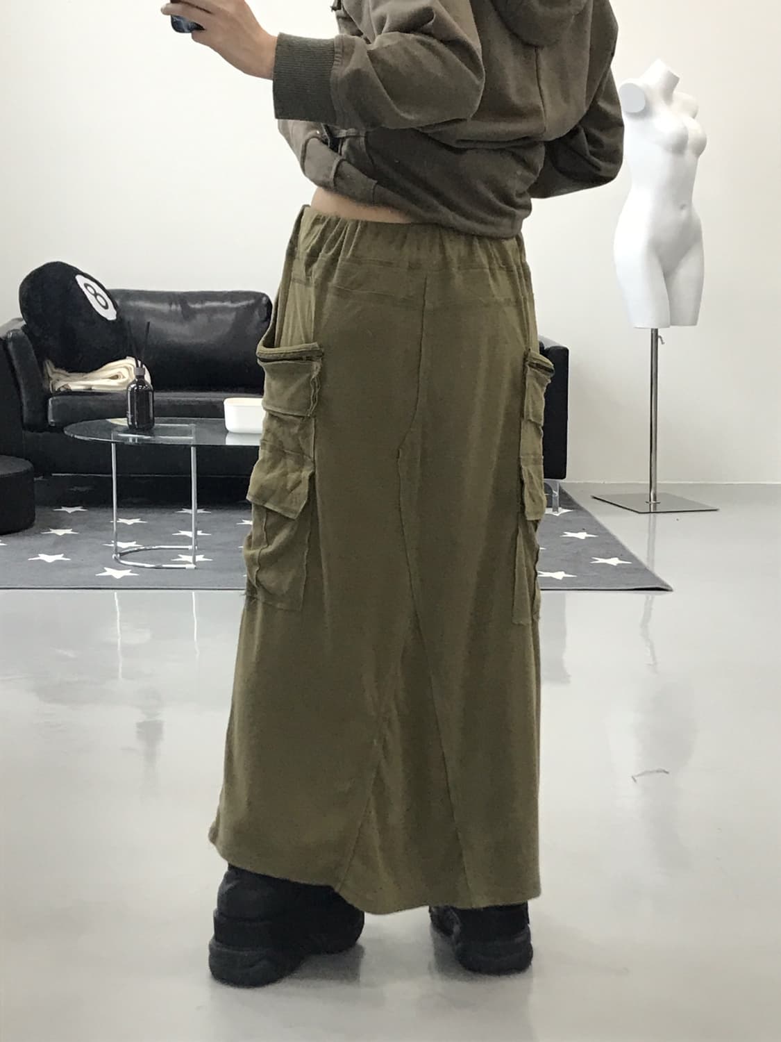 Jpn y2k khaki long skirts 상품이미지3