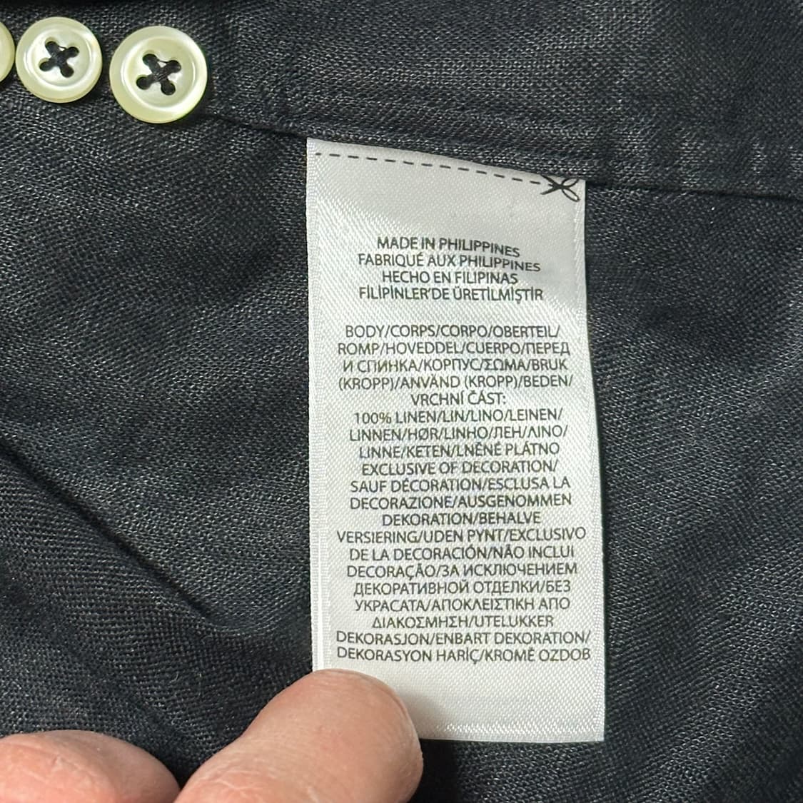 L 폴로랄프로렌 블랙 린넨 셔츠 상품이미지5