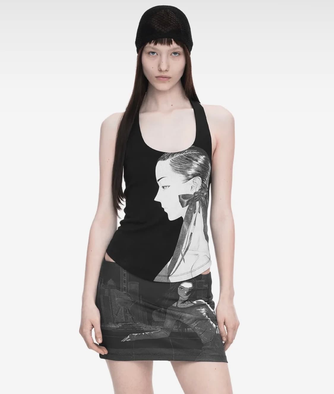 DRAWING SKIRT PANTS BLACK 상품이미지1