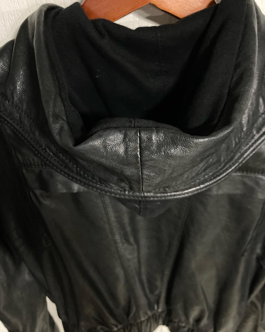 와이어 레더 후드 자켓 상품이미지9