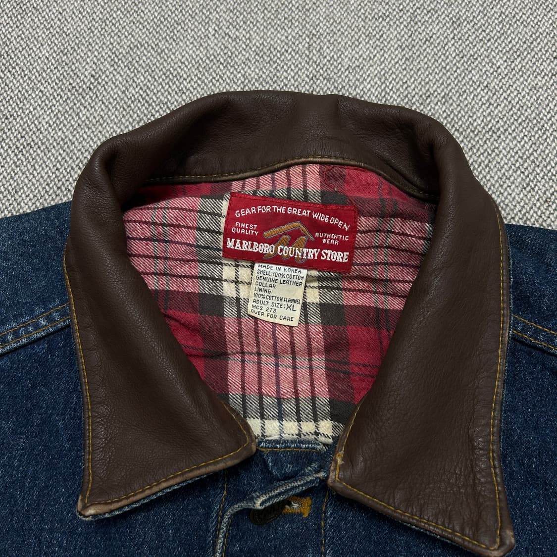 말보로 컨트리 레더넥 데님자켓(XL) 상품이미지2