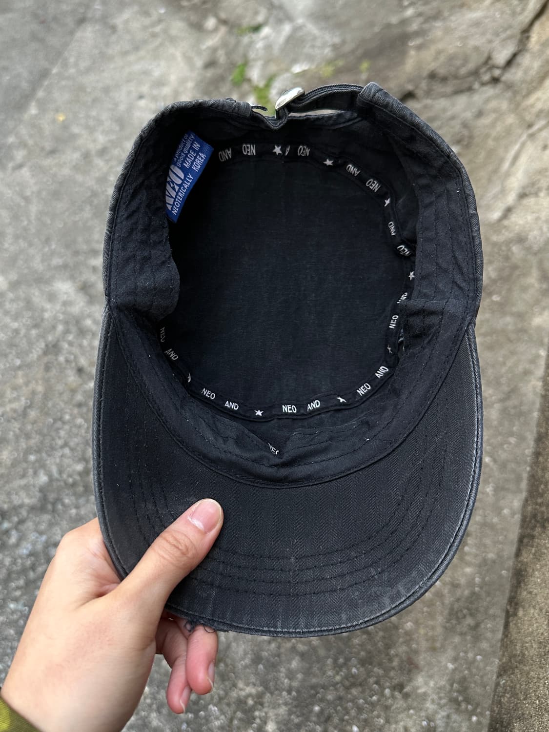 Black washing denim point grunge cap 상품이미지5