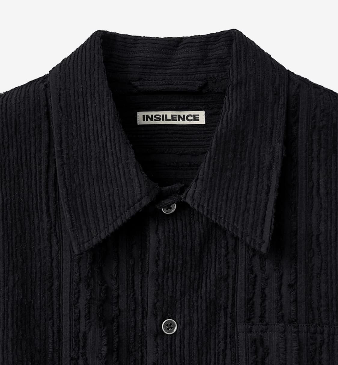 인사일런스 텍스쳐드 웨인 셔츠 BLACK L사이즈 상품이미지2