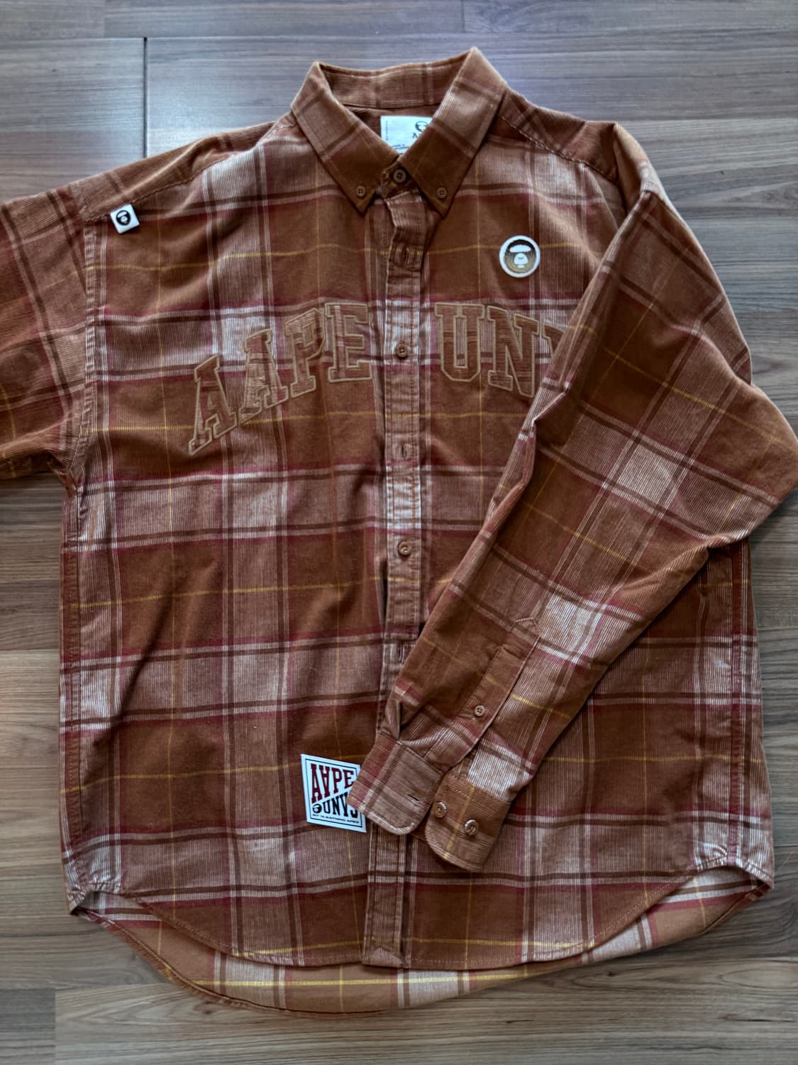 AAPE 브라운 체크 셔츠 L 상품이미지3