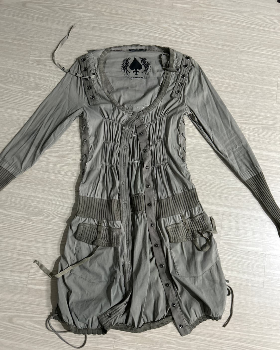 Salvage shirring stu button dress 상품이미지2