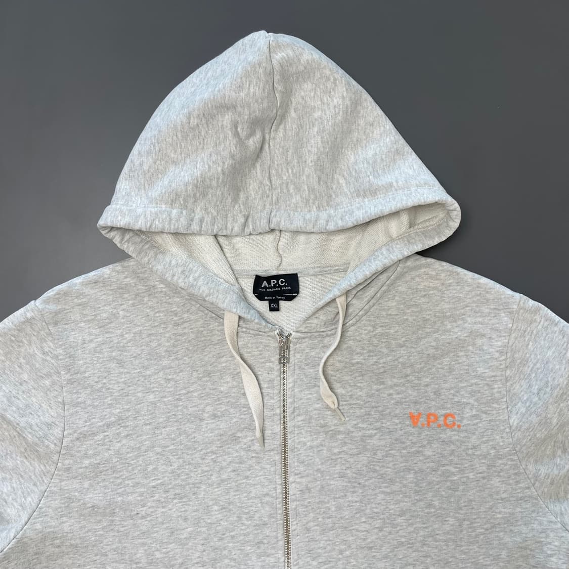 [XXL] APC 아페쎄 오렌지 로고 후드 집업 상품이미지3