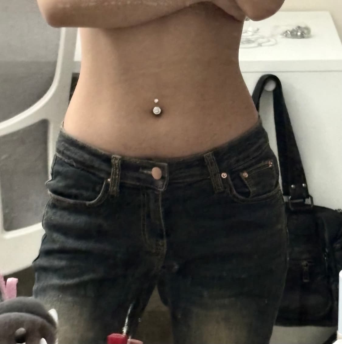 커스텀 펑크 y2k 로우라이즈 청바지 상품이미지5