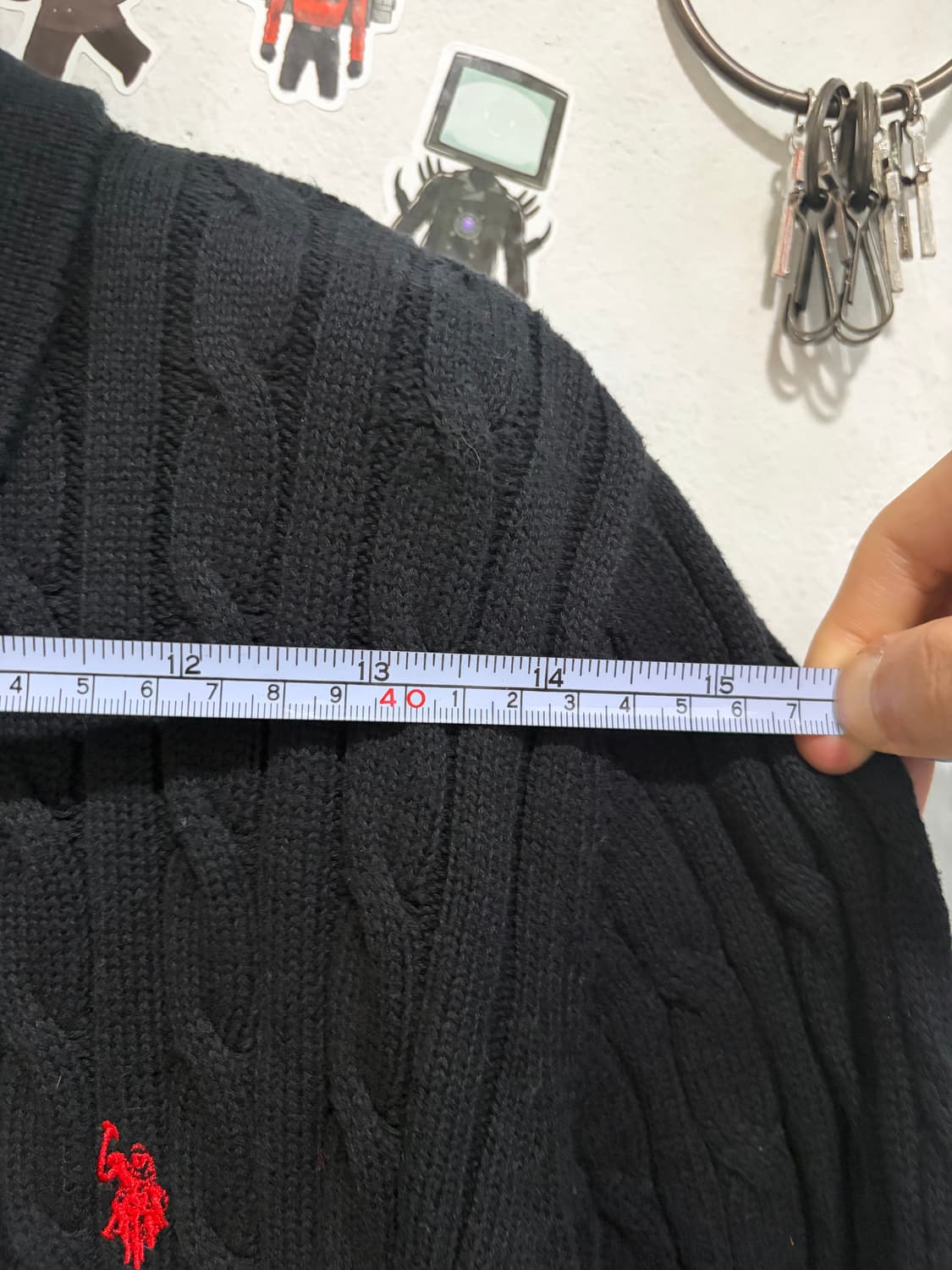 U.S. 폴로 꽈배기 카라 니트 블랙 100 상품이미지7