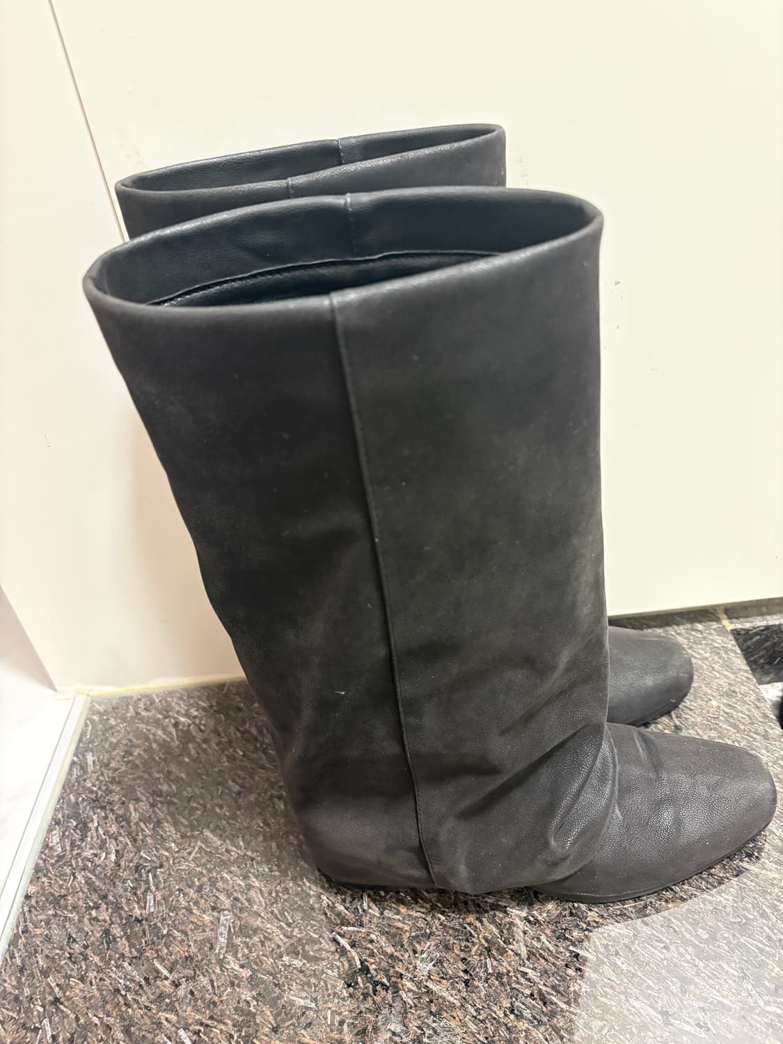 스웨이드 폴딩 롱부츠 상품이미지2