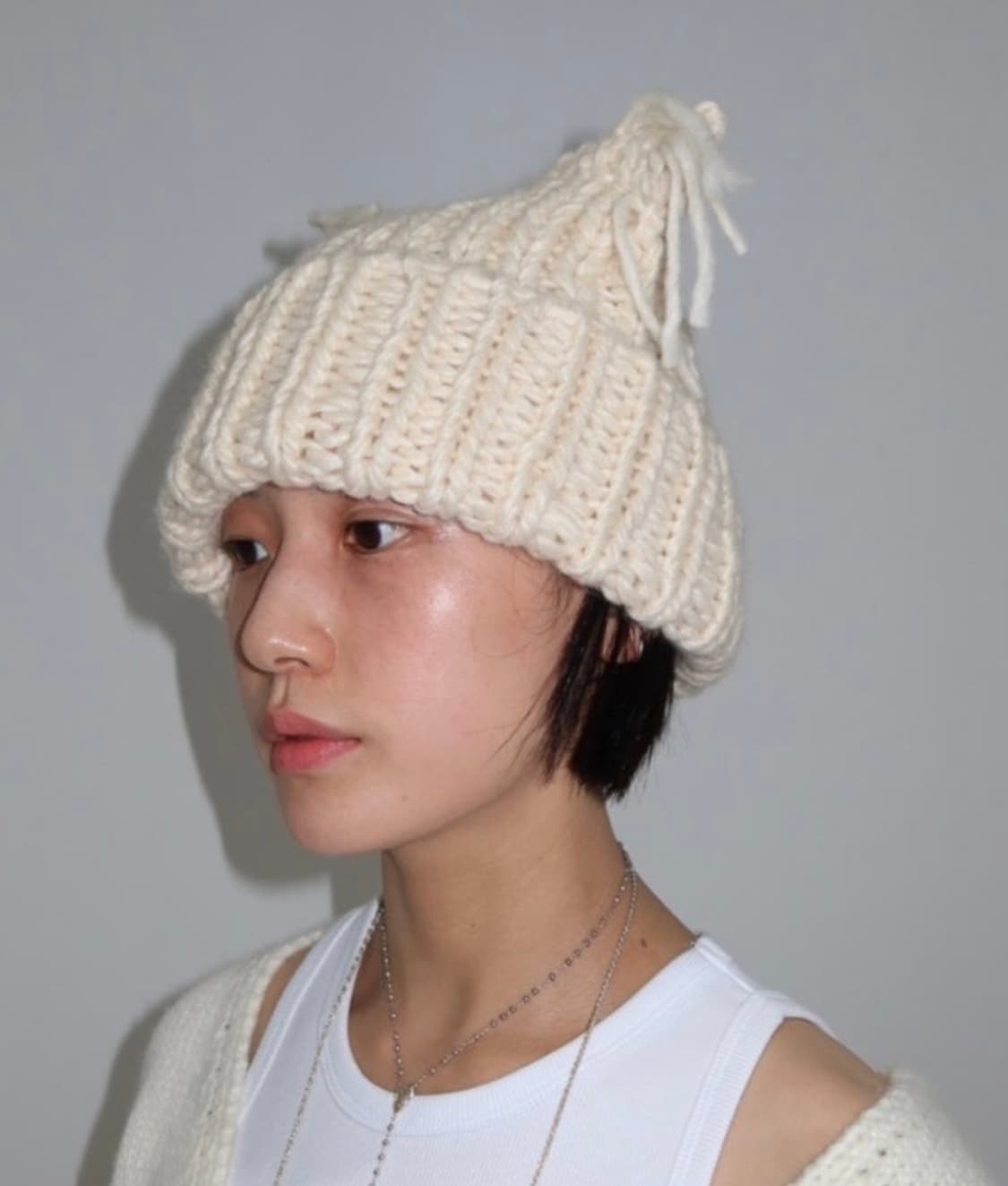플리즈프로젝트 고양이비니 PUSSYCAT KNIT HAT IVORY 상품이미지2