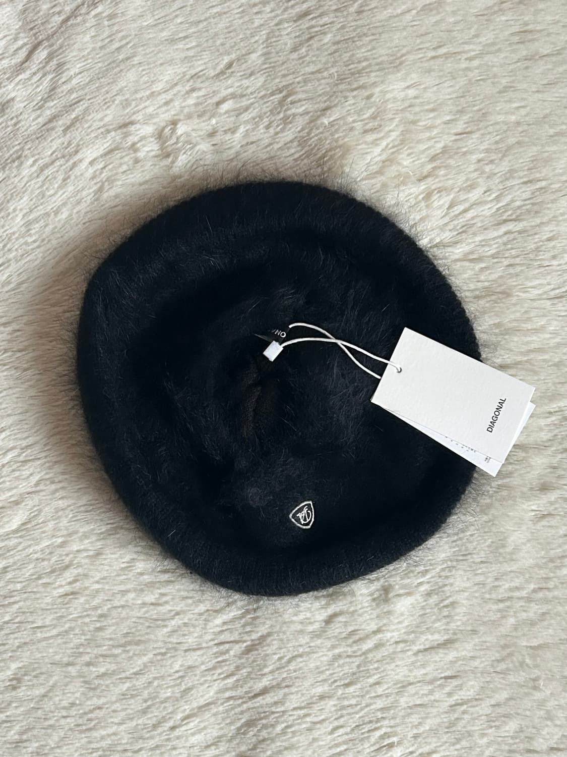 다이애그널 앙고라 베레모 블랙, 그레이 상품이미지5