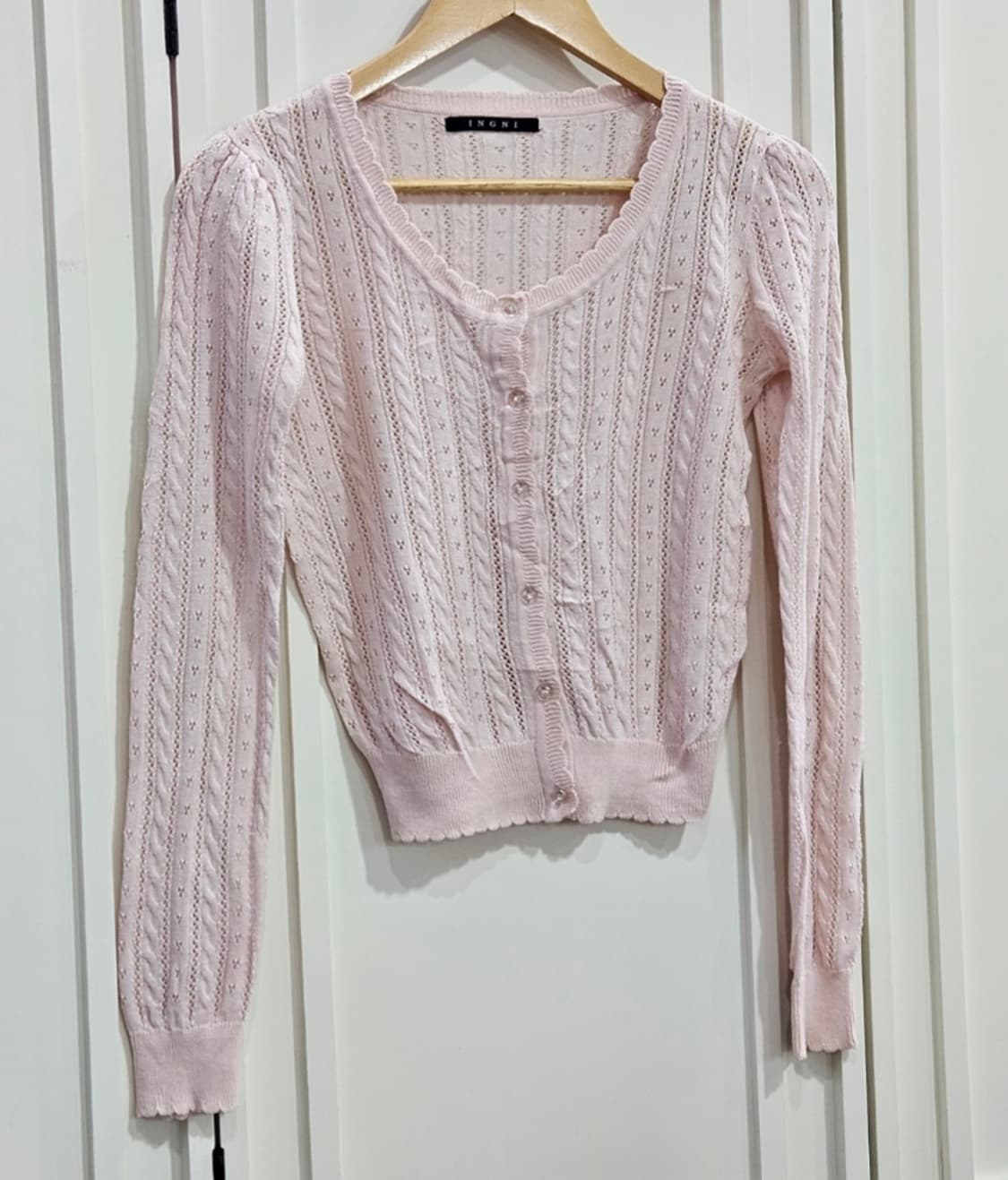 딸기우유 핑크 하트펀칭  가디건 상품이미지7