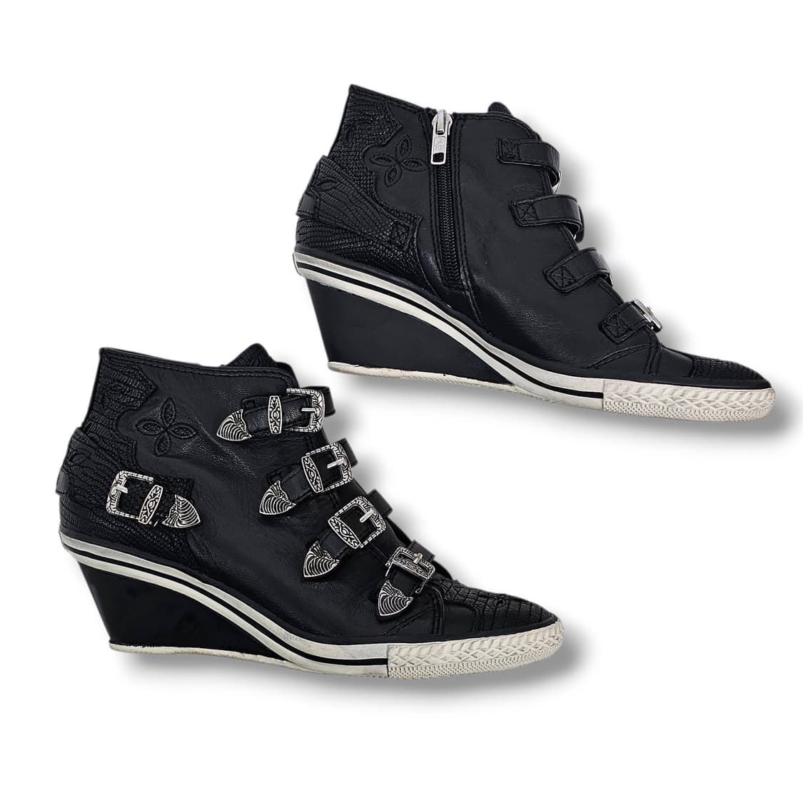 38 Ash 아쉬 블랙 페이즐리 버클 웨지 스니커즈 상품이미지3