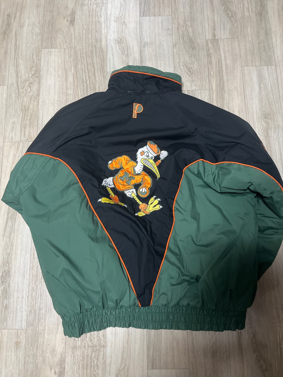 90s 빈티지 프로 플레이어 마이애미 허리케인즈 윈드브레이커 자켓 xl 상품이미지3