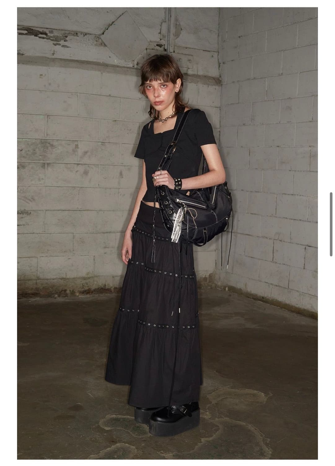 낫노잉 Tiered Eyelet Maxi Skirt 아일렛맥시스커트 상품이미지2