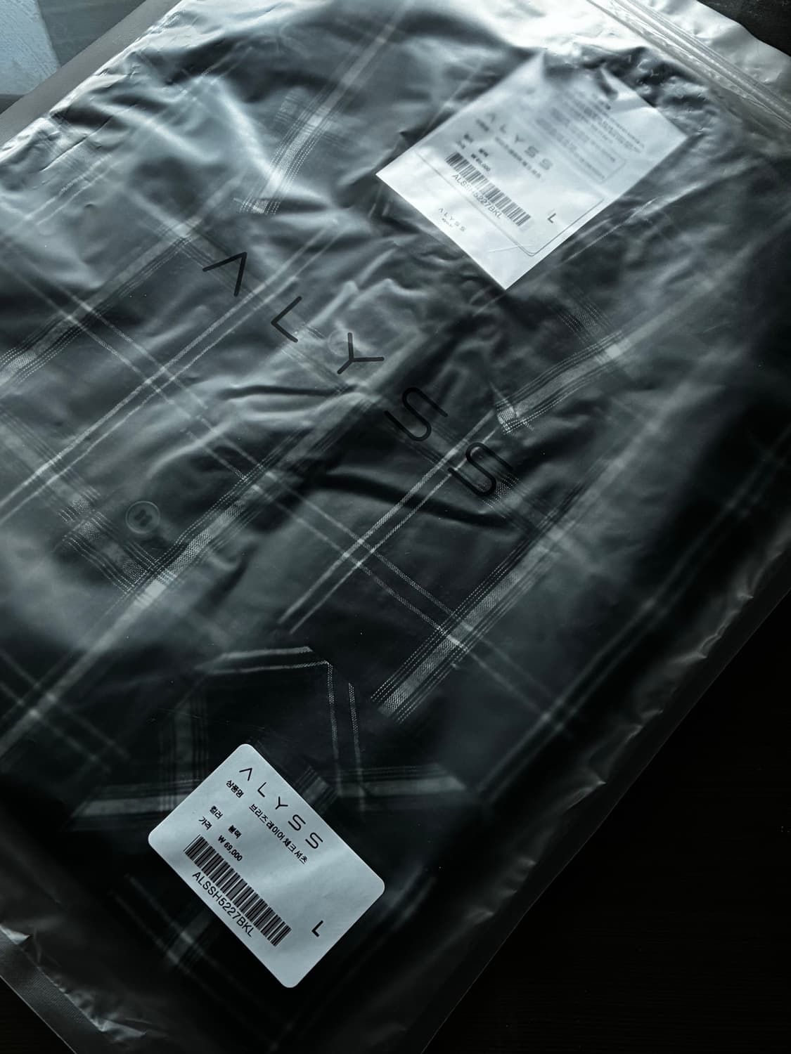 (새상품)(L) 알리스 썸머 브리즈 레이어 체크 셔츠 [블랙] 판매 상품이미지10