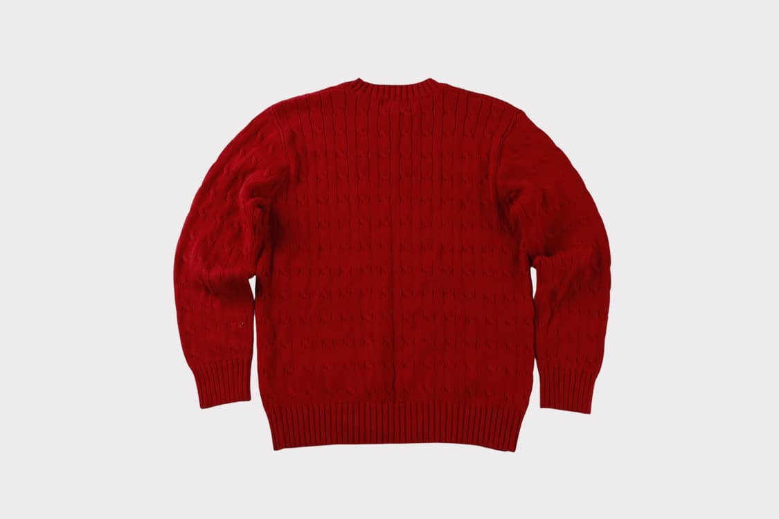 [여성 L] 폴로 랄프로렌 버건디 꽈배기 니트 상품이미지7