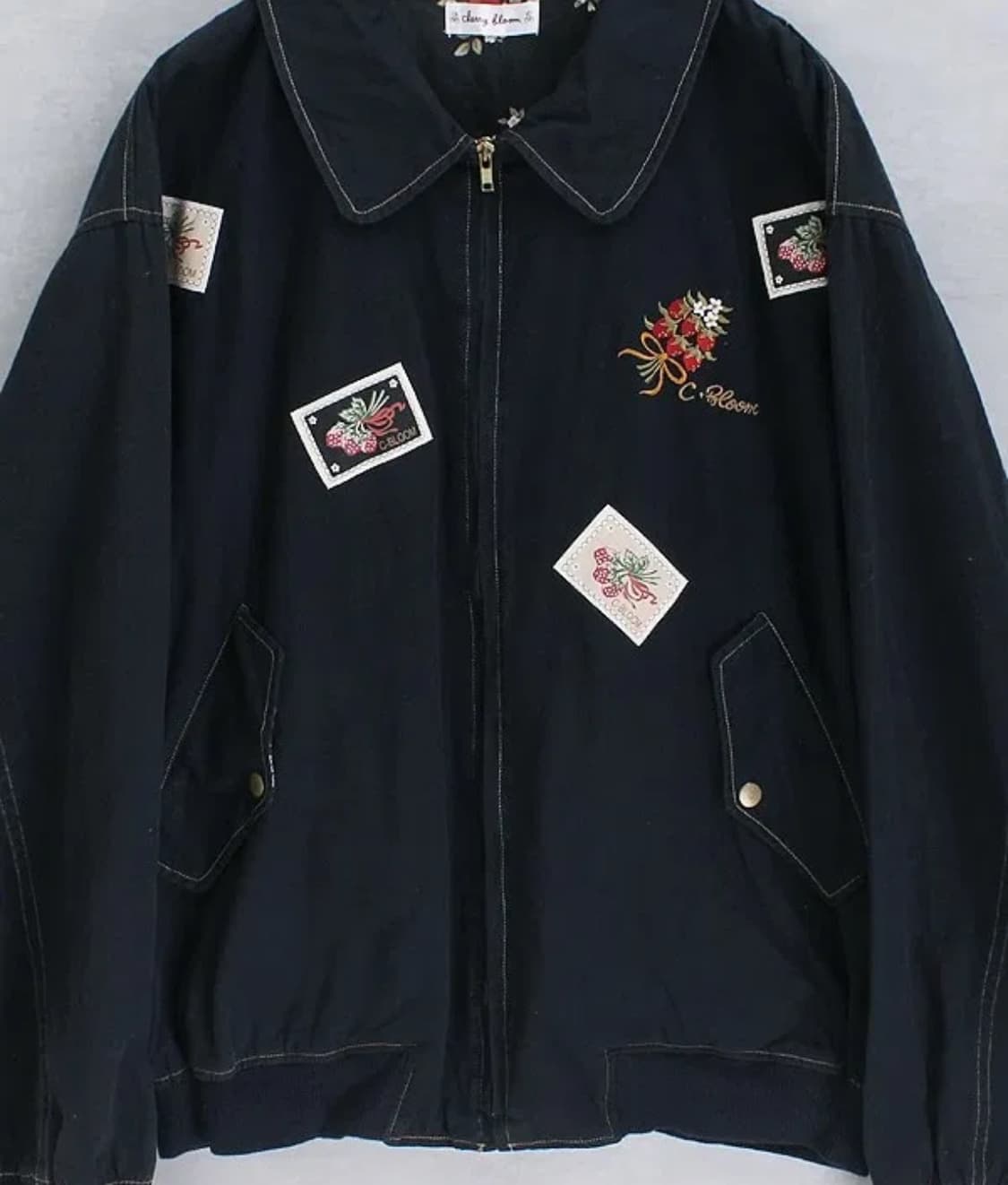 핑크하우스 무드 빈티지 패치 봄버  봄 자켓 상품이미지2