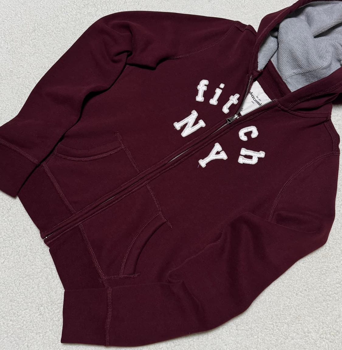 아베크롬비 버건디 후드집업 상품이미지3