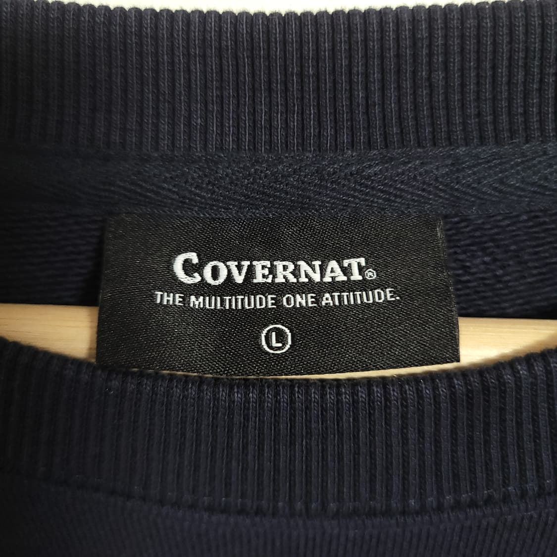 (L) COVERNAT 커버낫 네이비 맨투맨 티셔츠 상품이미지2