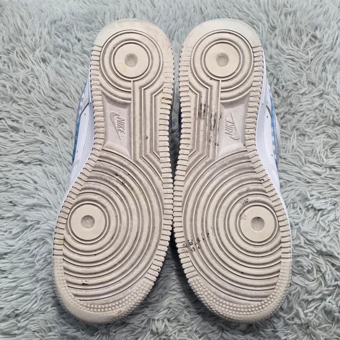 1q-19:나이키 에어포스 1 로우 징크 블루 깅엄 (23.5cm) 상품이미지8