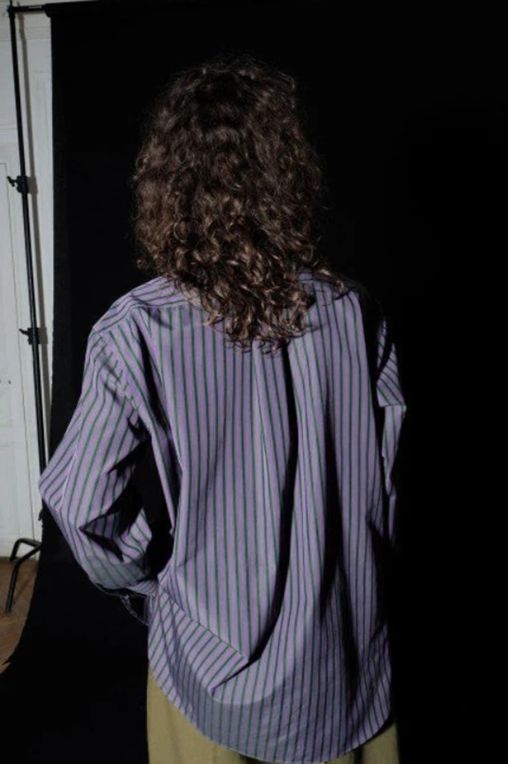 크리스타세야 핸드메이드 클래식 스트라이프 셔츠 그레이 S사이즈 상품이미지3