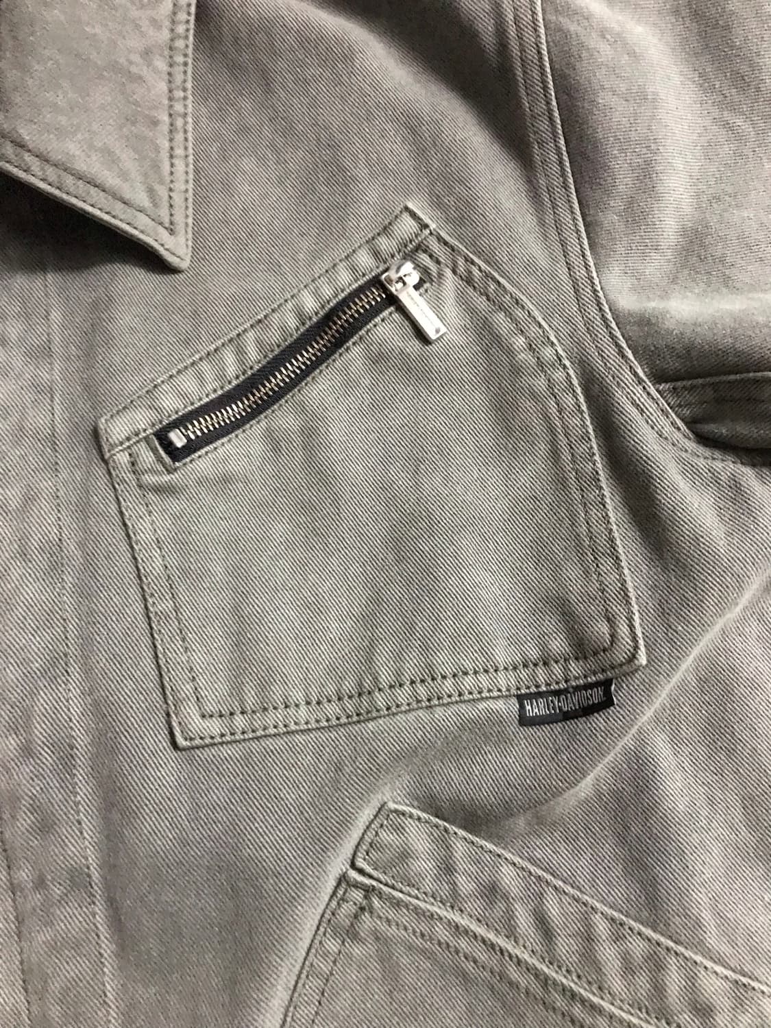 할리데이비슨 데님 라이더 자켓 카키 상품이미지4