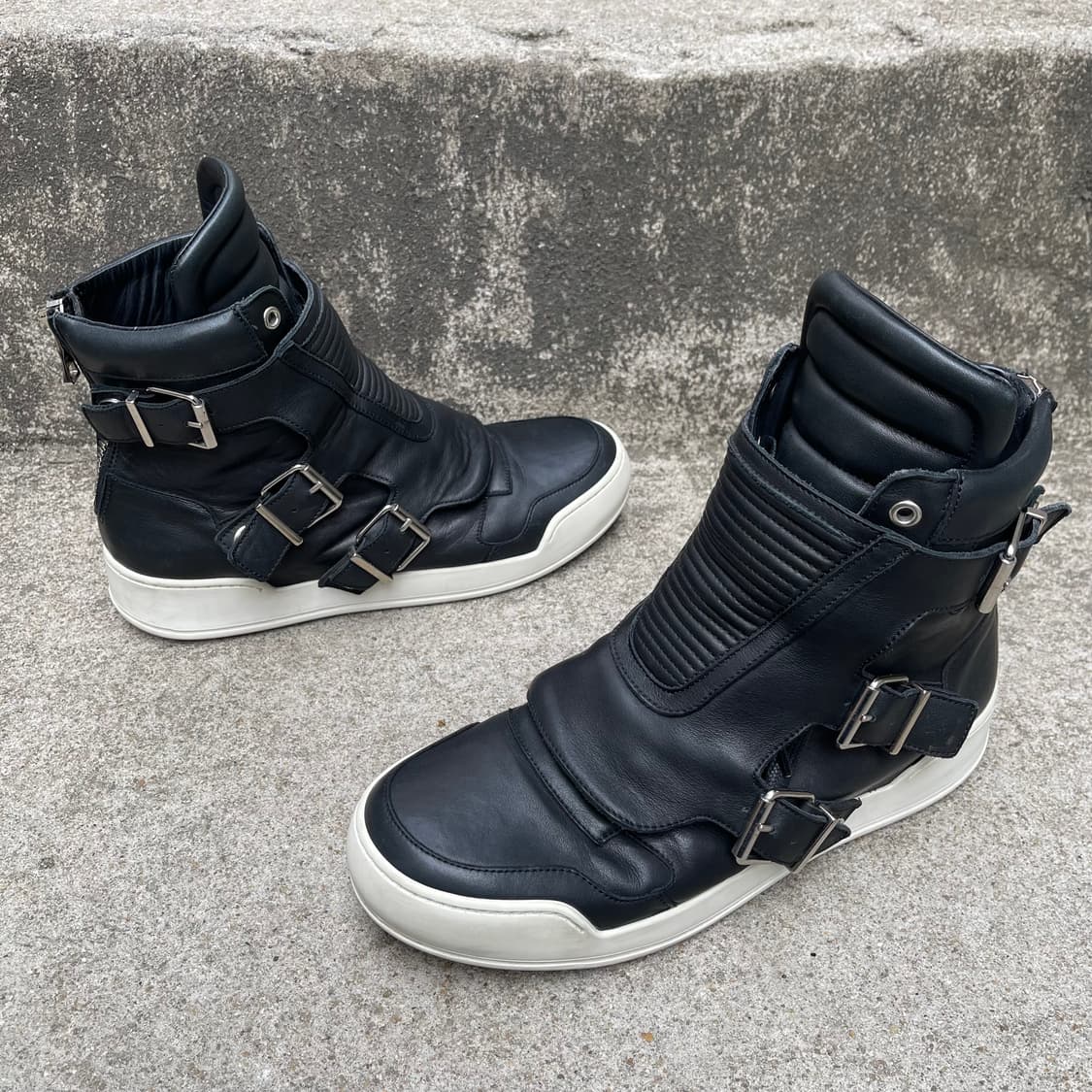 [41] Balmain 아카이브 블랙 레더 하이탑 스니커즈 (260) 상품이미지1