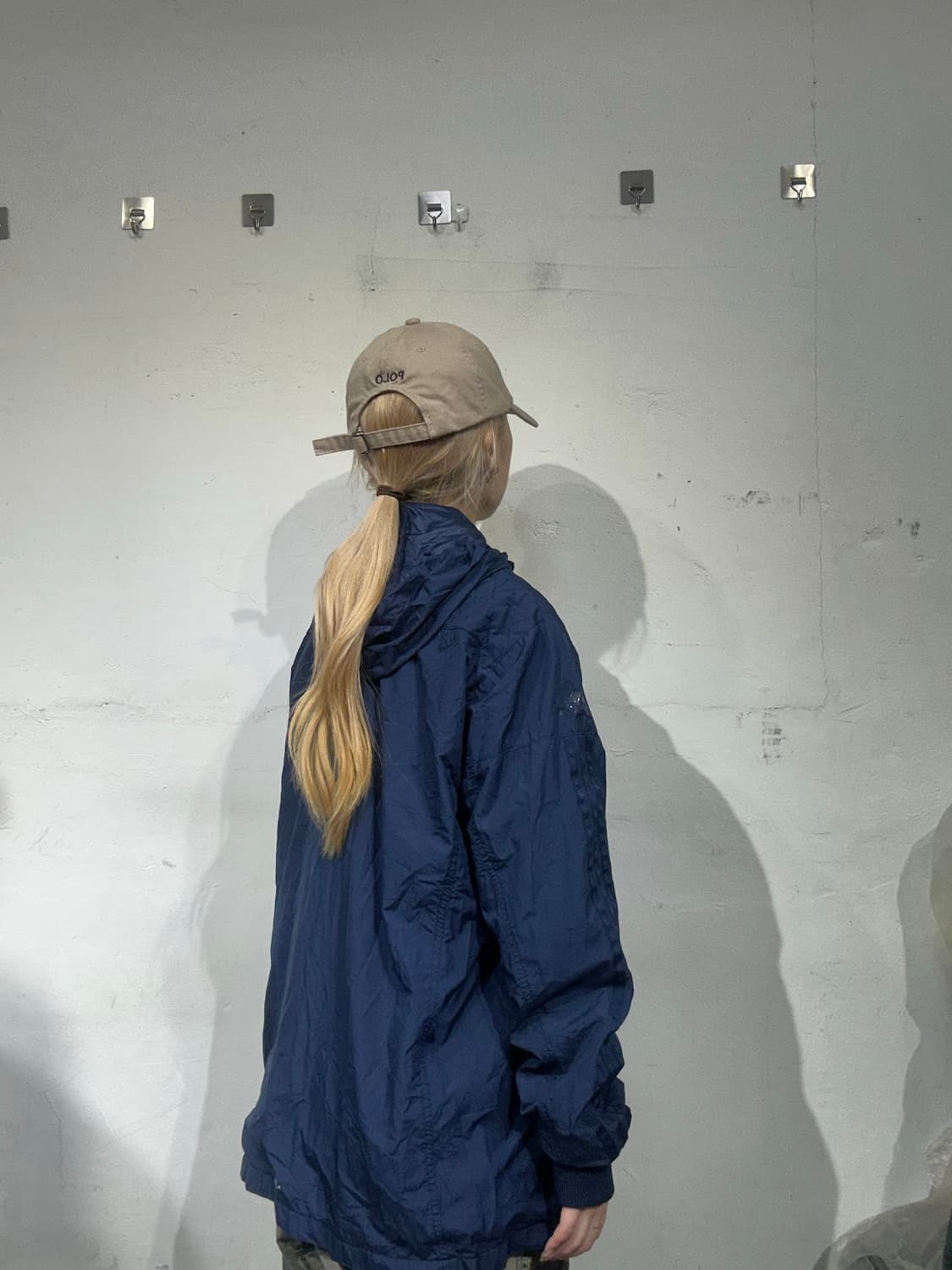 아디다스 네이비 오버핏 후드 바람막이 자켓 XL 상품이미지3