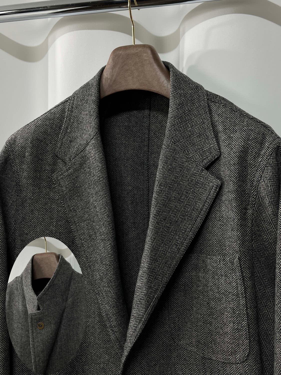 폴로 랄프로렌 헤링본 울 그레이 모던 스포츠 코트 자켓 상품이미지6