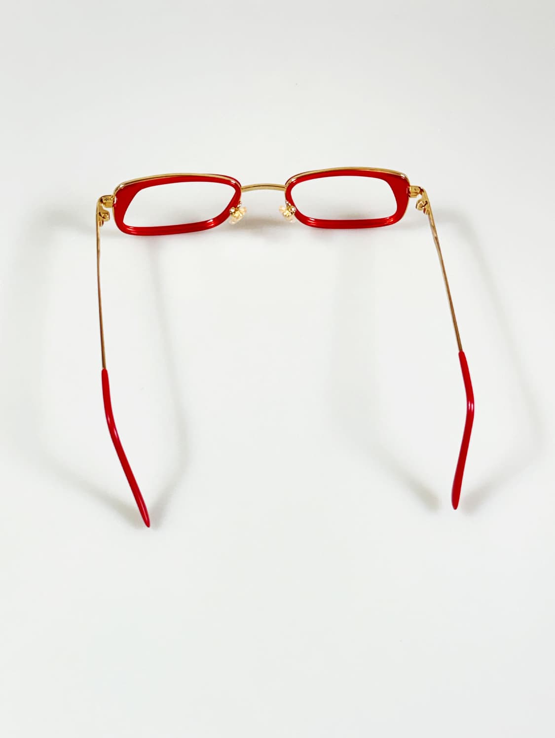 90s 유럽제 레드 골드 스퀘어 프레임 빈티지 안경 상품이미지5