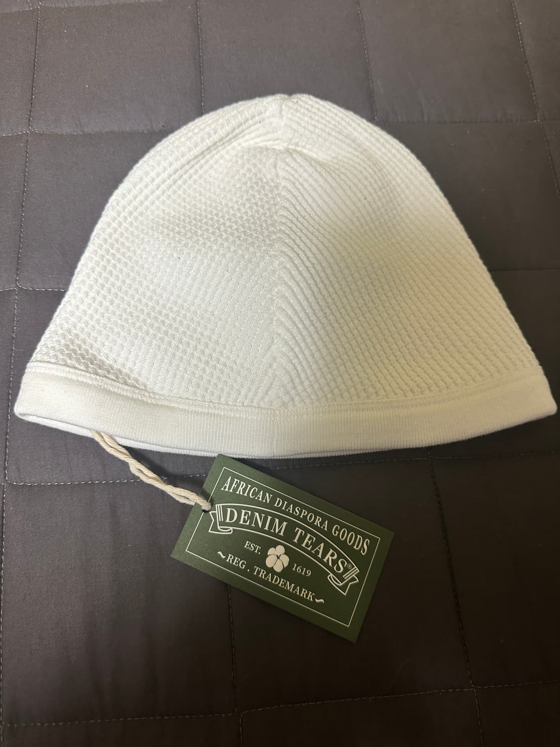 Peace Wreath Waffle Beanie White 상품이미지2