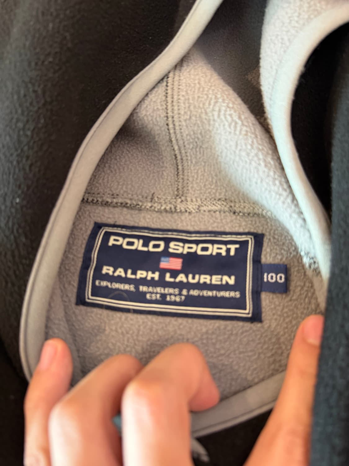 90s 폴로 스포츠 암로고 플리스 후드티 블랙 상품이미지5