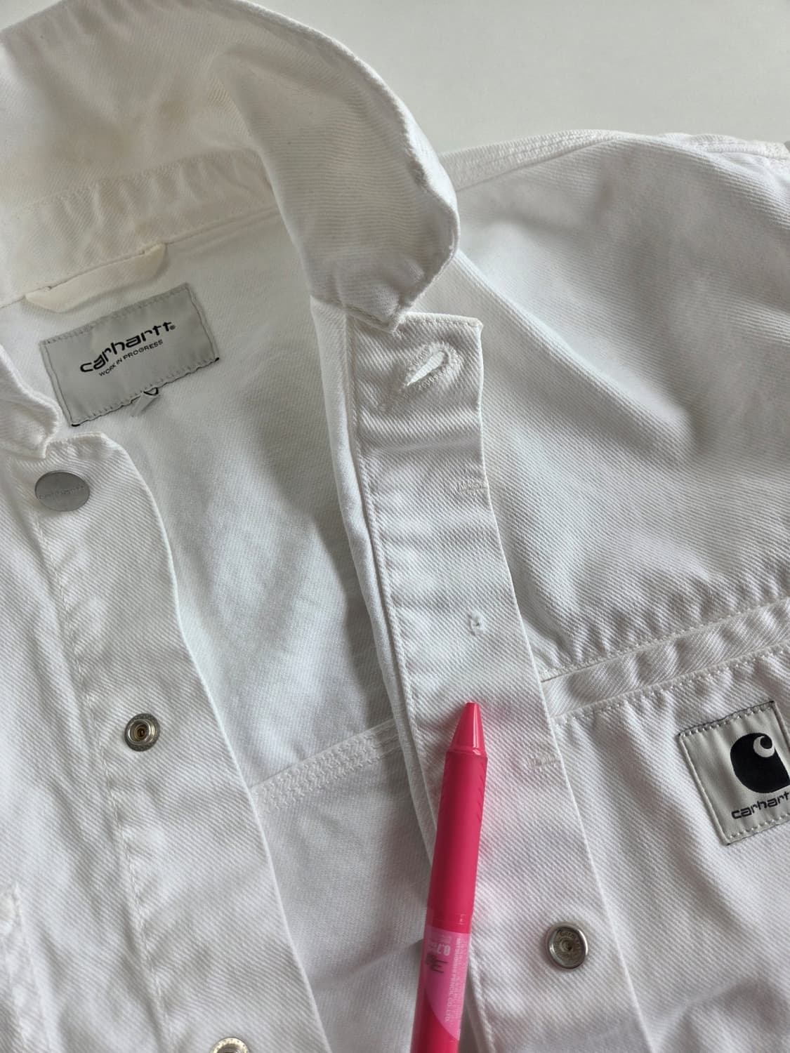 커버낫 트러커 캐주얼 데님 자켓 화이트 M 상품이미지4