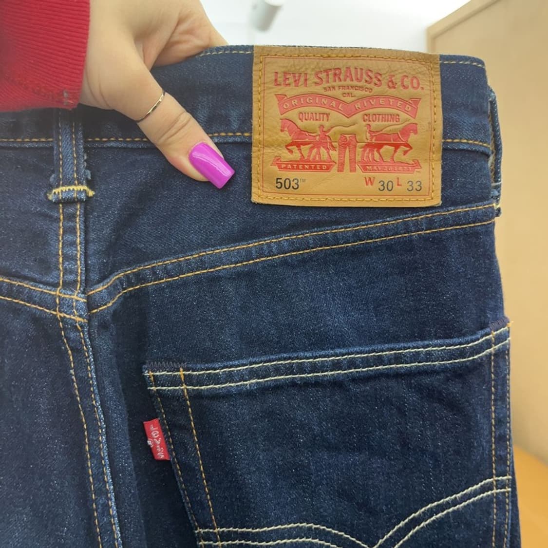 리바이스 503 모던 빈티지 힙로고 진청 데님팬츠 30인치 C07236 상품이미지5