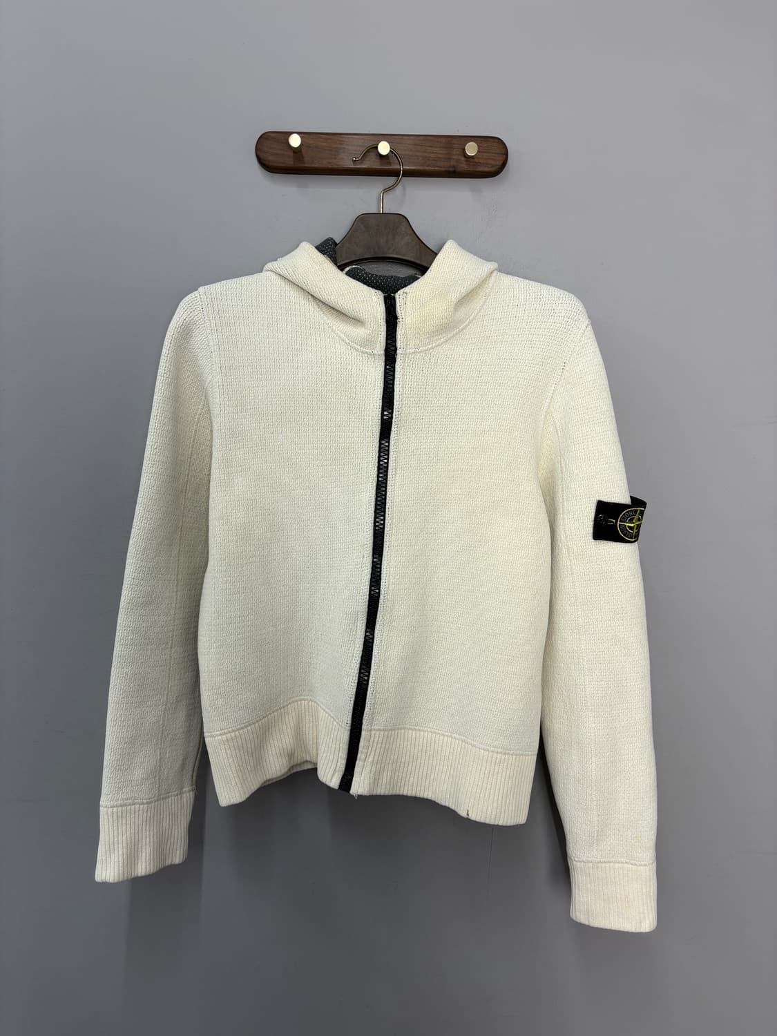 스톤아일랜드 아이보리 니트집업 후드자켓 A3814 상품이미지2