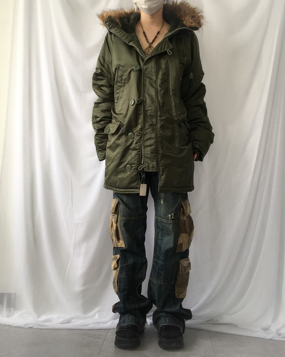 Alpha industries fake fur hood khaki jum 상품이미지10