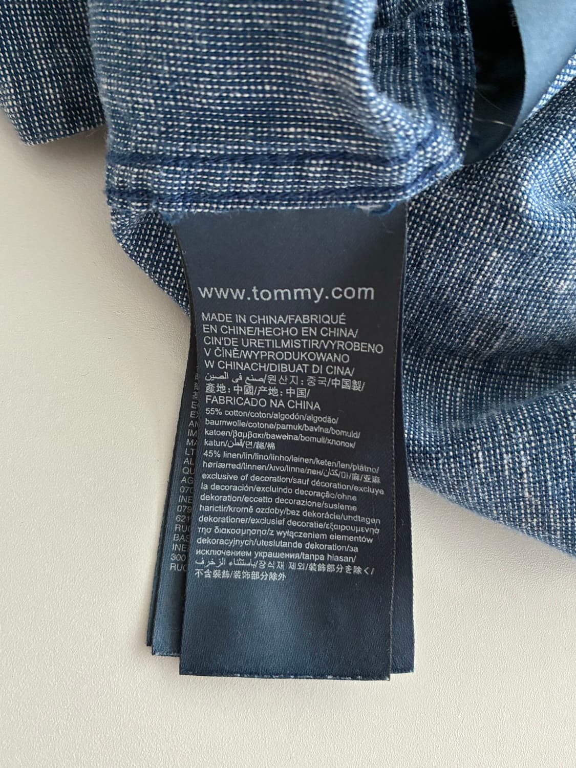 L) 타미힐피거 코튼 린넨 반팔 셔츠 블루 상품이미지6