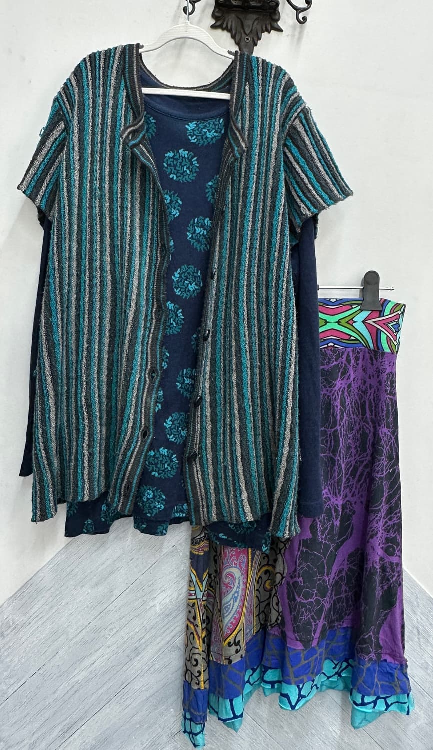 🦋하구미의 민트맛 패턴 코디세트🦋 레이어드 그런지 모리걸 베스트  상품이미지2