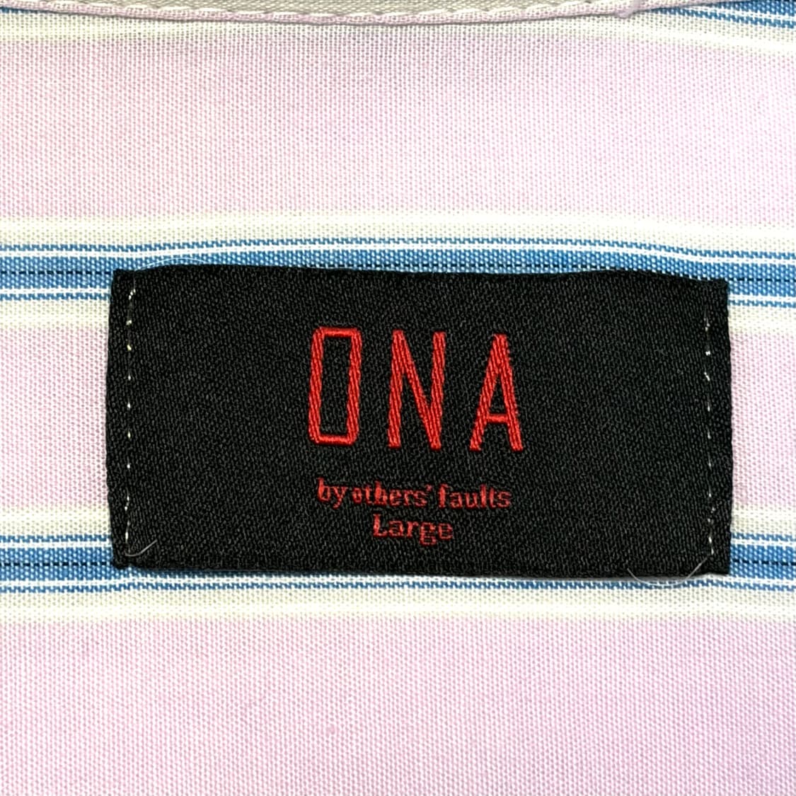 ONA 핑크 스트라이프 셔츠 L 상품이미지6