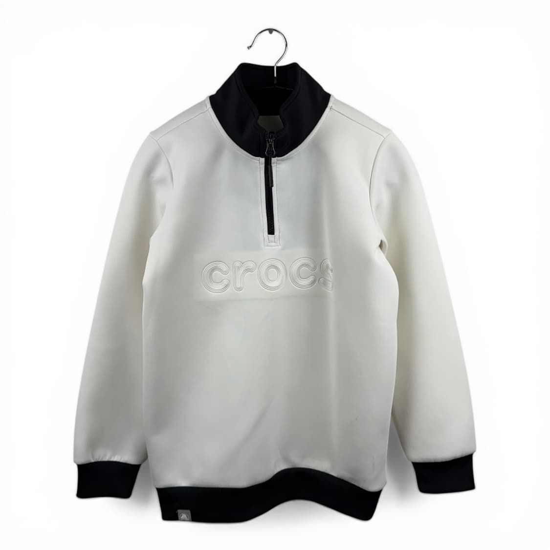 (150) 크록스 키즈/우먼스 네오플렌 하프집 맨투맨 화이트 상품이미지1